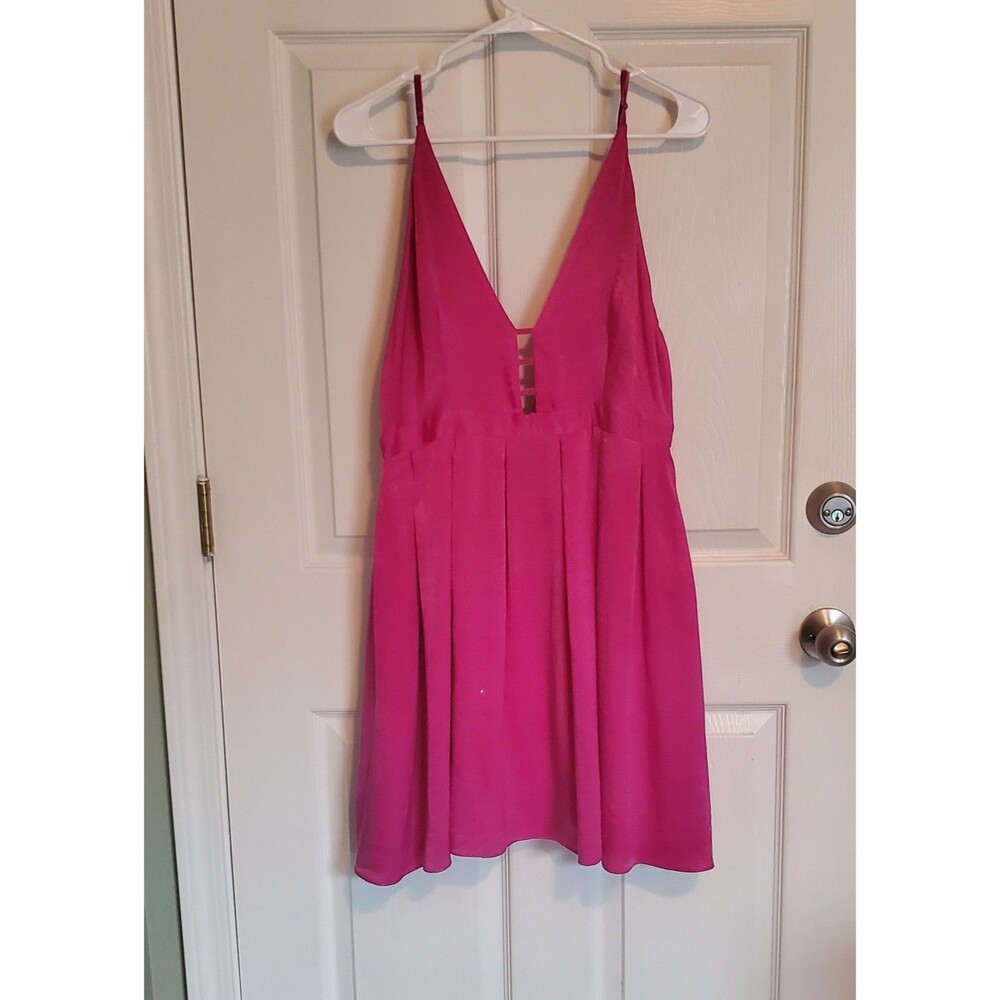 Free People Dress Womens Size 12 NWT Pink V Plunge Front Layered Flowy Skirt